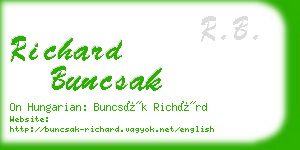 richard buncsak business card